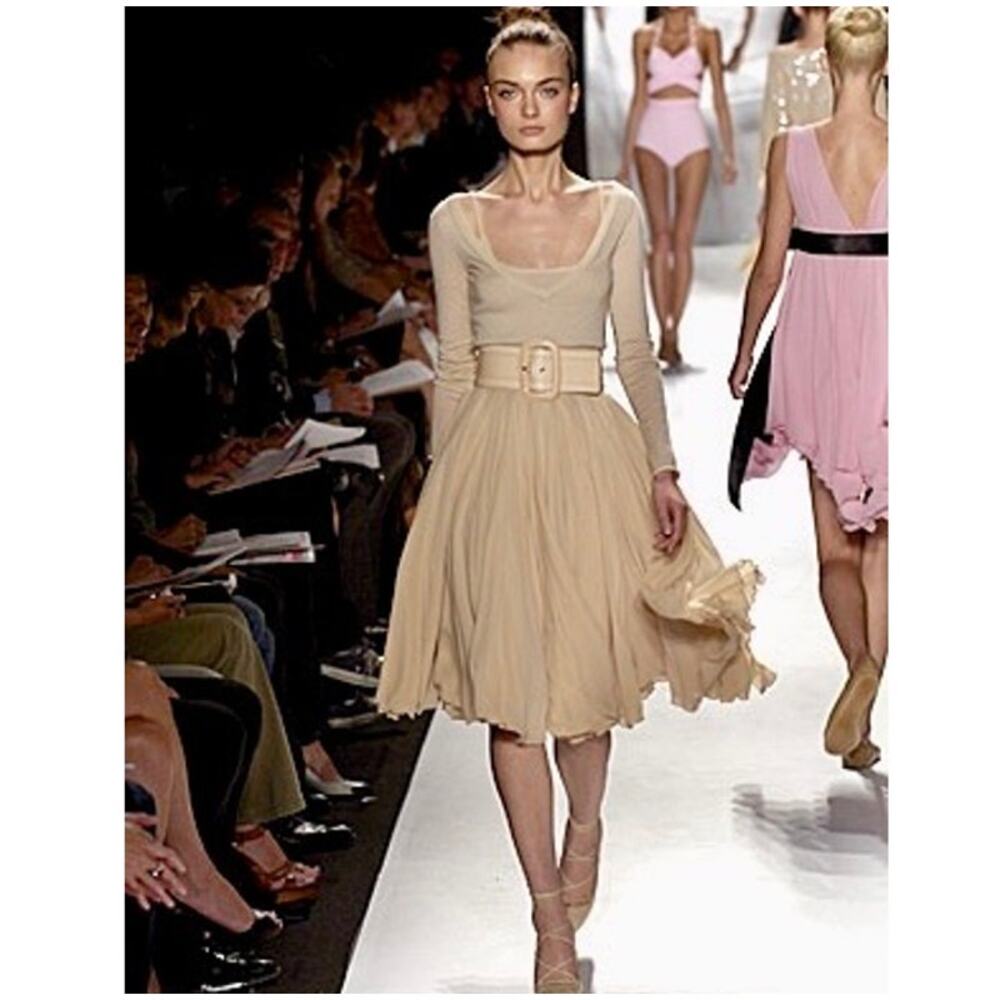 NWT Vintage Y2K $4995 Michael Kors Collection Silk Nude Skirt Runway SS '07 12